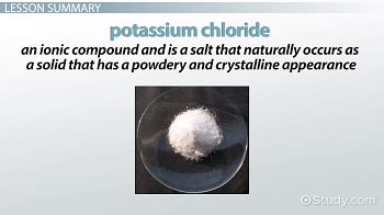 common uses for potassium chloride.